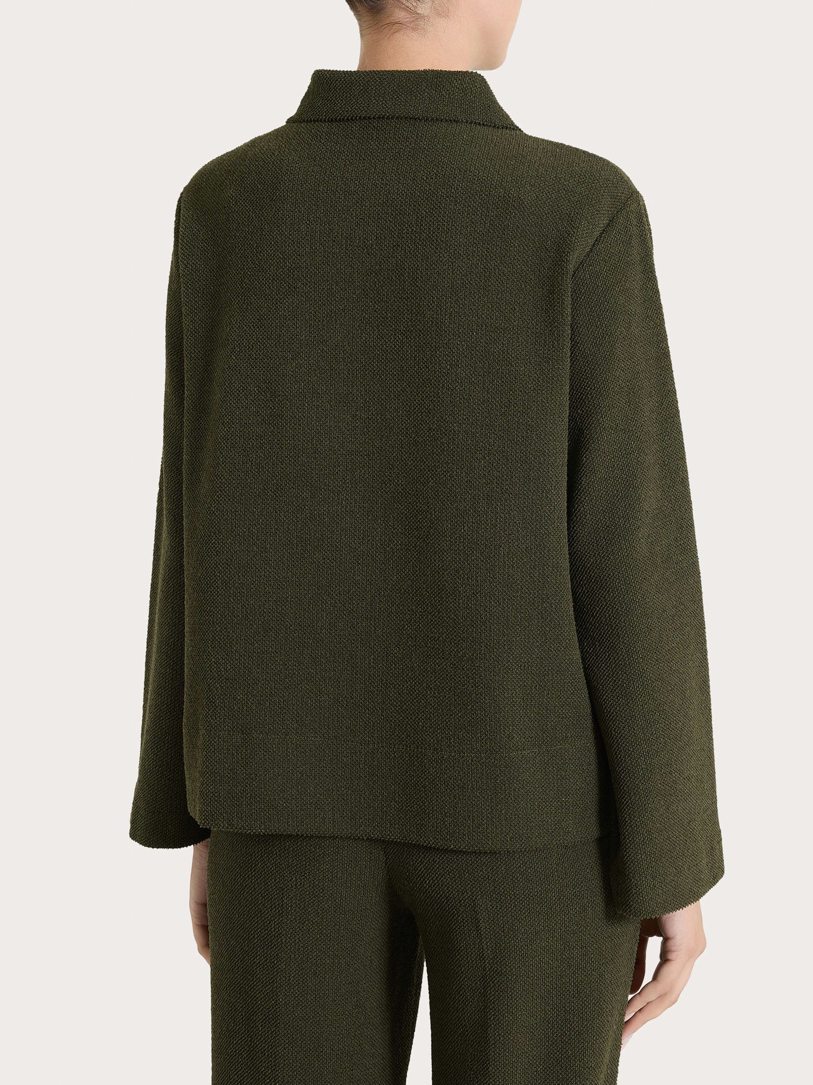 Polo in Japanese Fleece - Dark Olive - Image 2