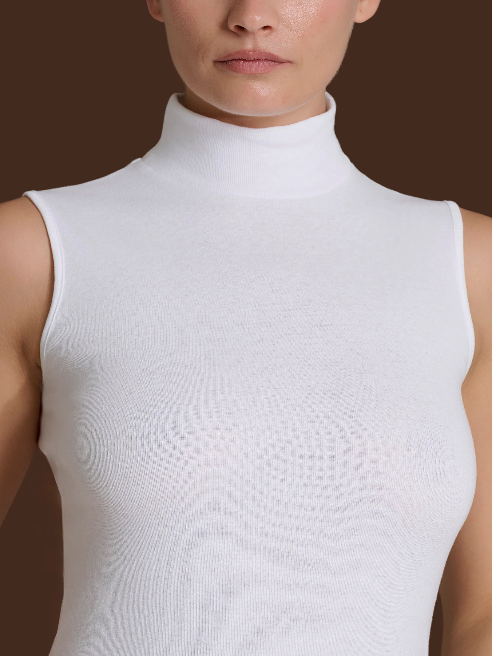 Smanicato a collo alto in Thermo Cotton - Bleu - Image 4