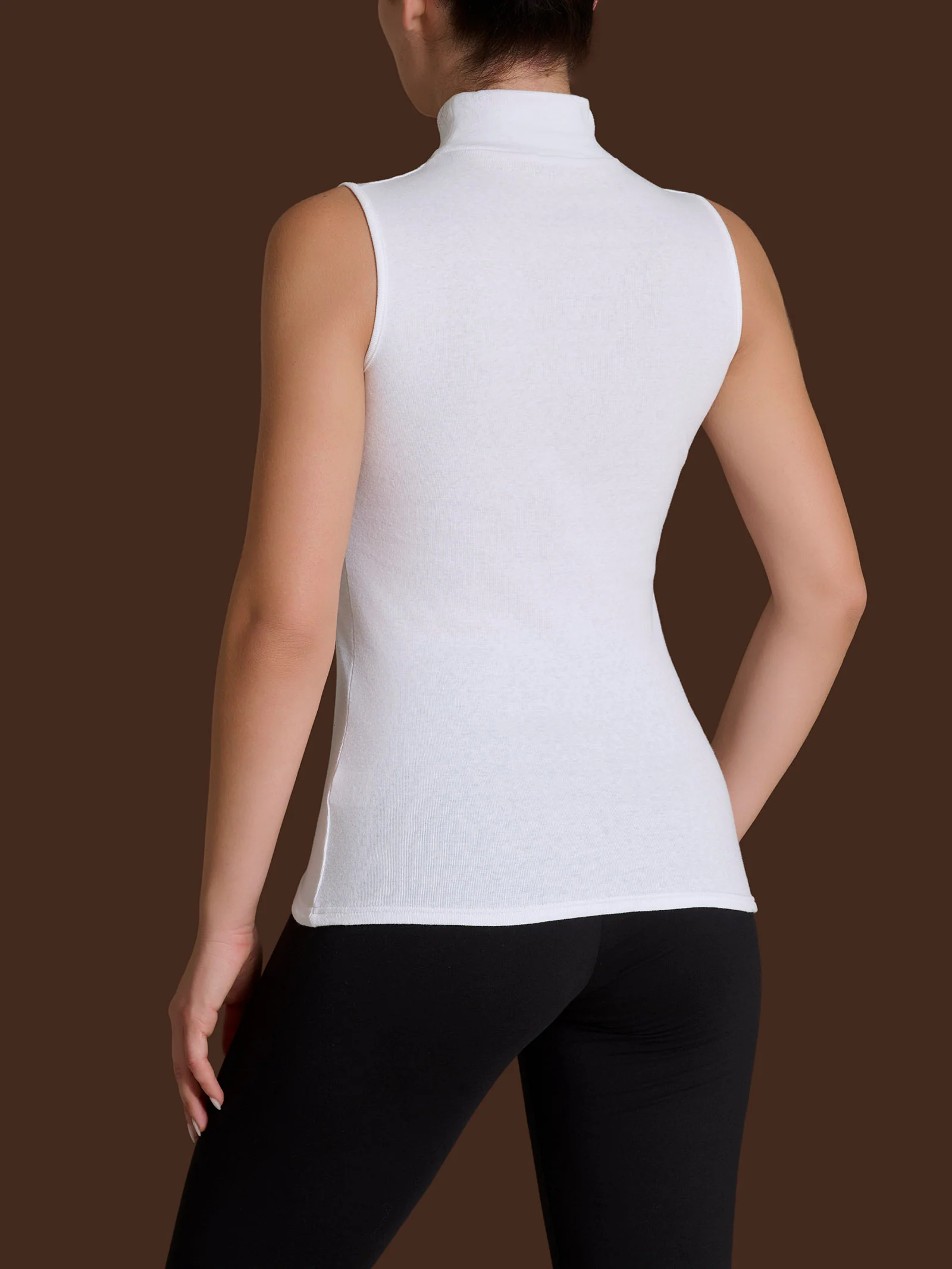 Smanicato a collo alto in Thermo Cotton - Milky Blue - Image 3