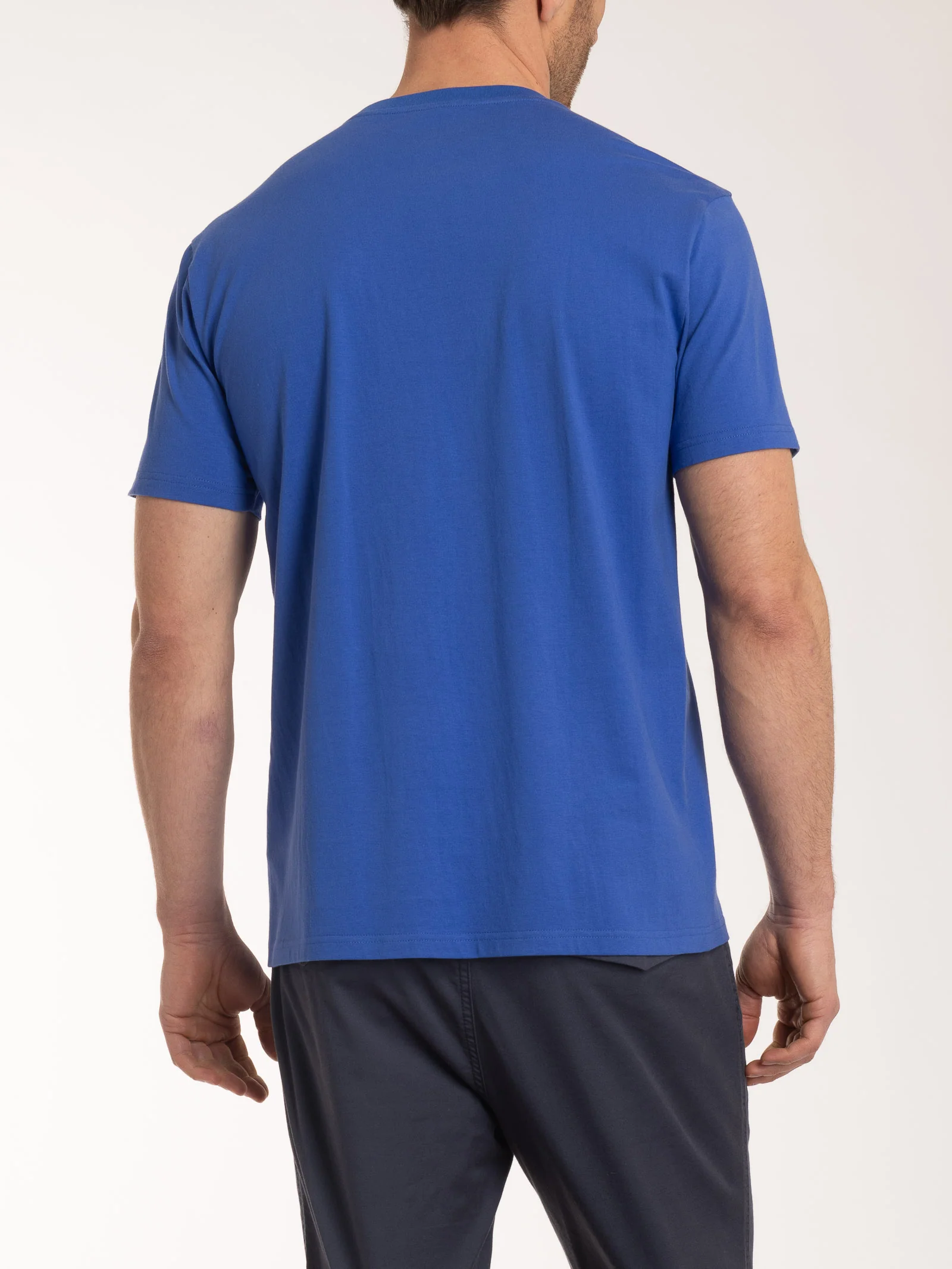 T-shirt girocollo in jersey di cotone - Dazzling Blue - Image 4