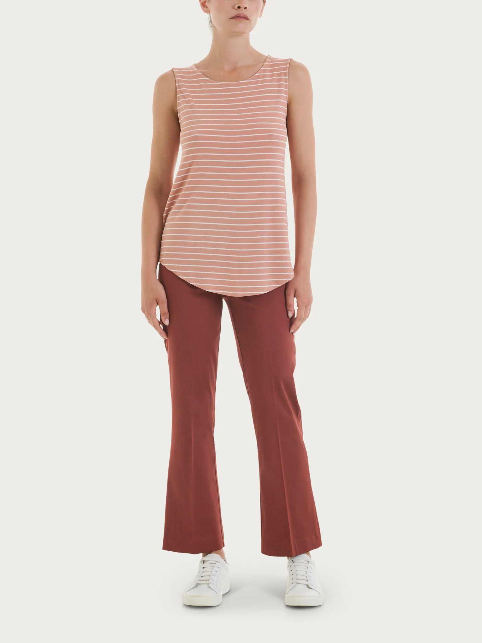 Top a righe con spalla larga in Summer Light Piquet - Fant. Cork - Image 9