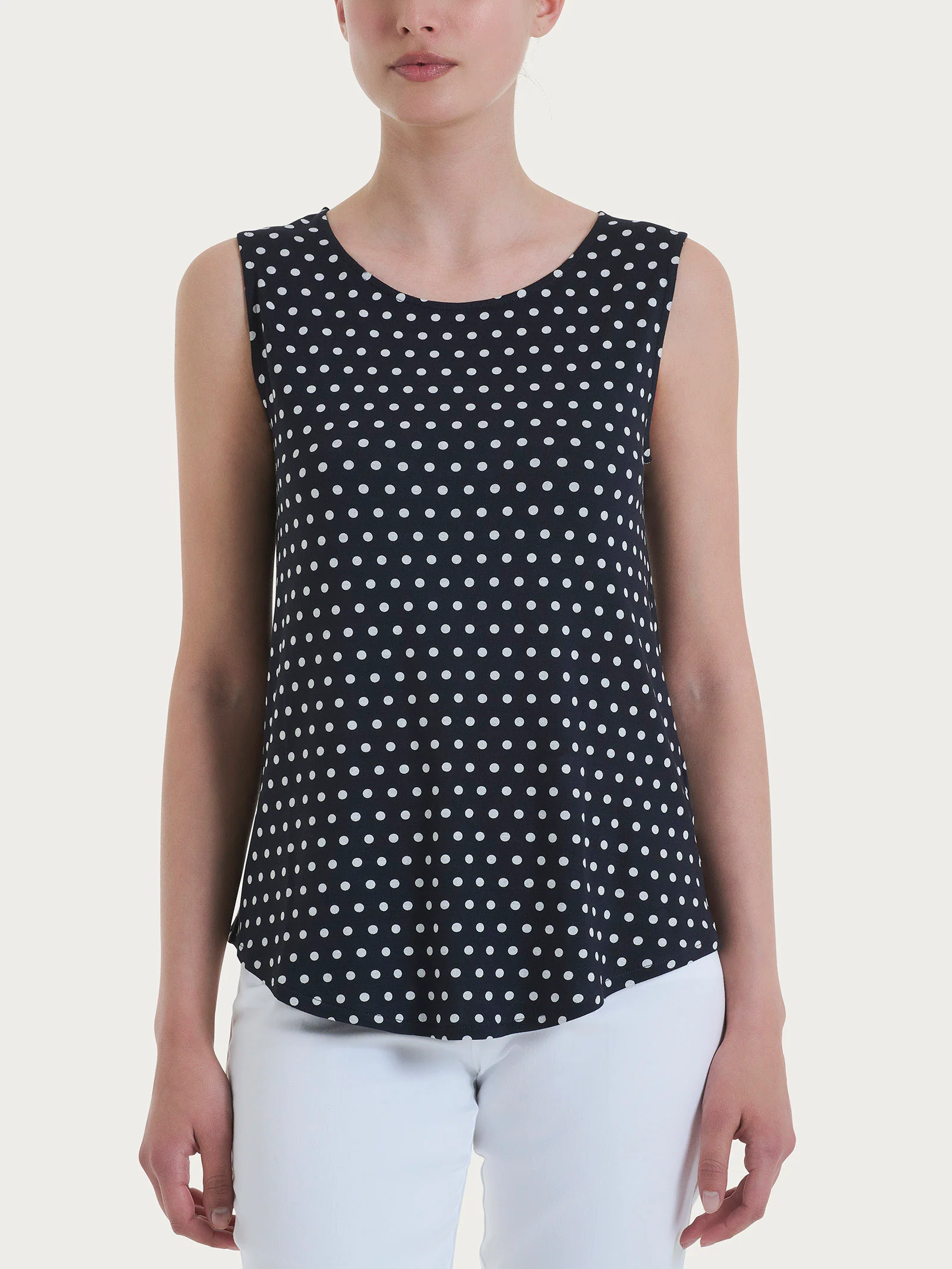 Top smanicato con dots in Viscosa Summer - Fant.Bleu