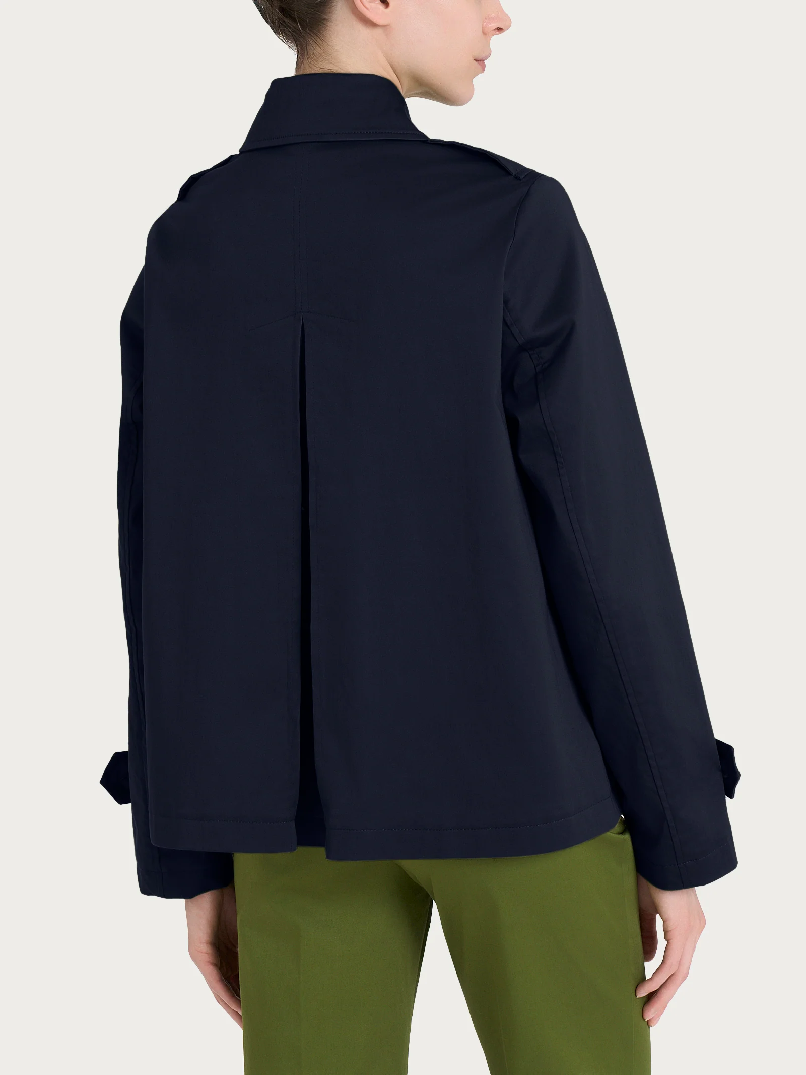 Trench corto in Satin Power WR - Bleu - Image 2
