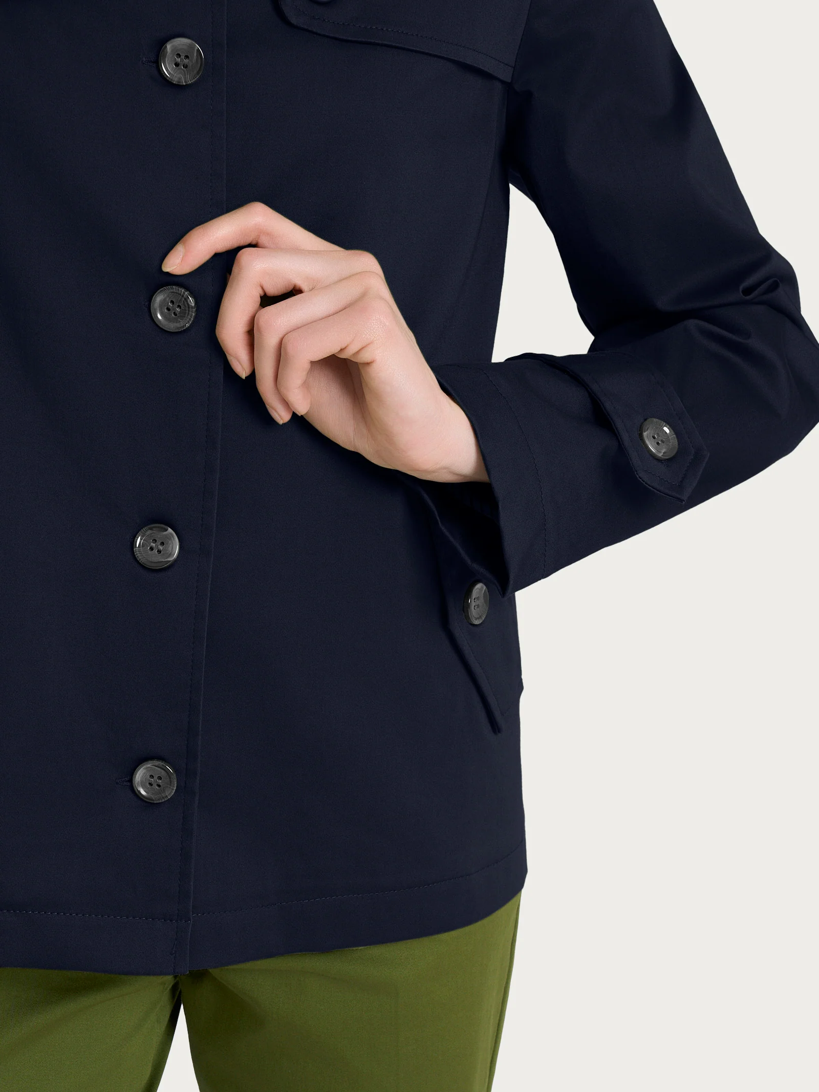 Trench corto in Satin Power WR - Bleu - Image 3