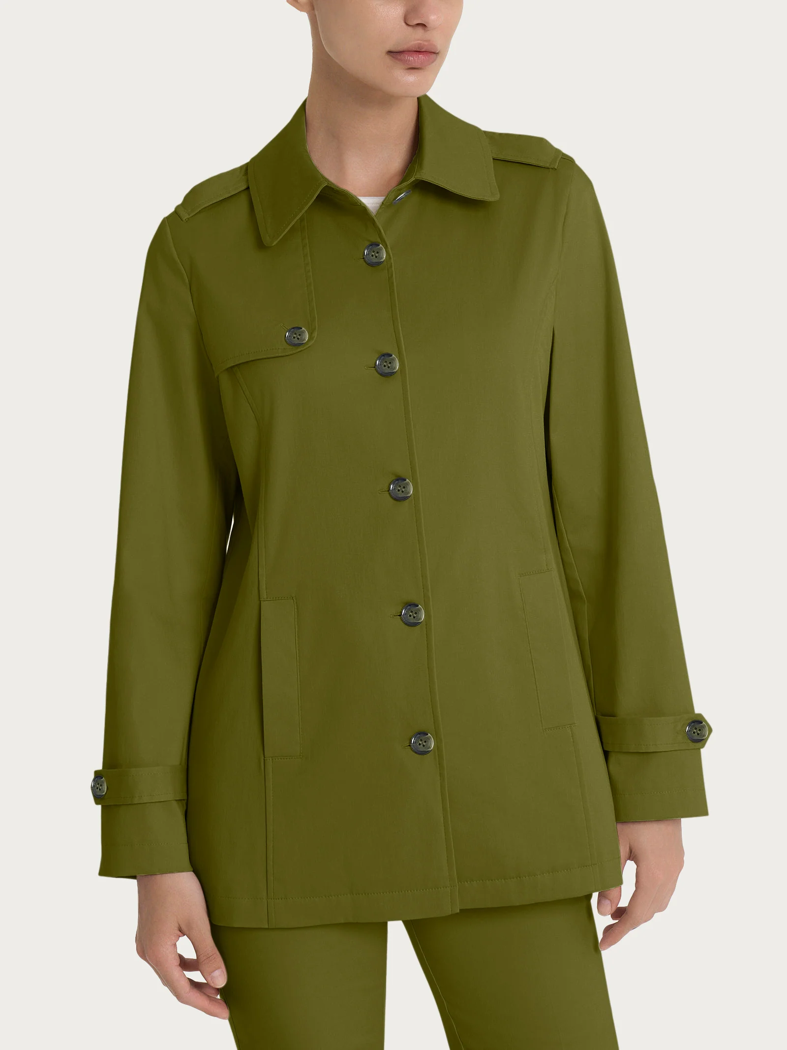Trench in Satin Power WR - Sphagnum