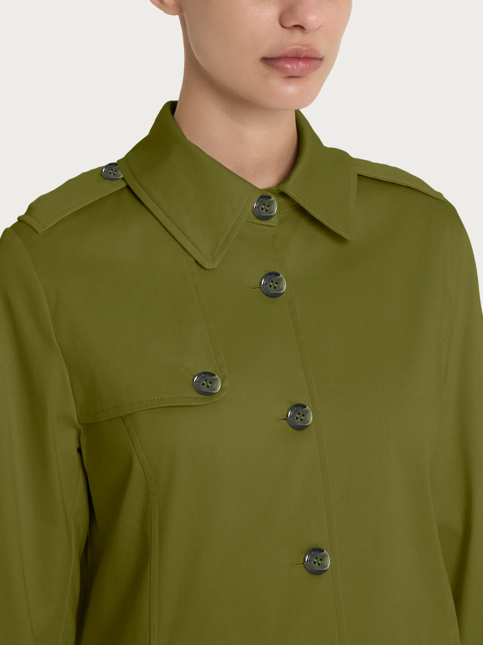 Trench in Satin Power WR - Sphagnum - Image 3