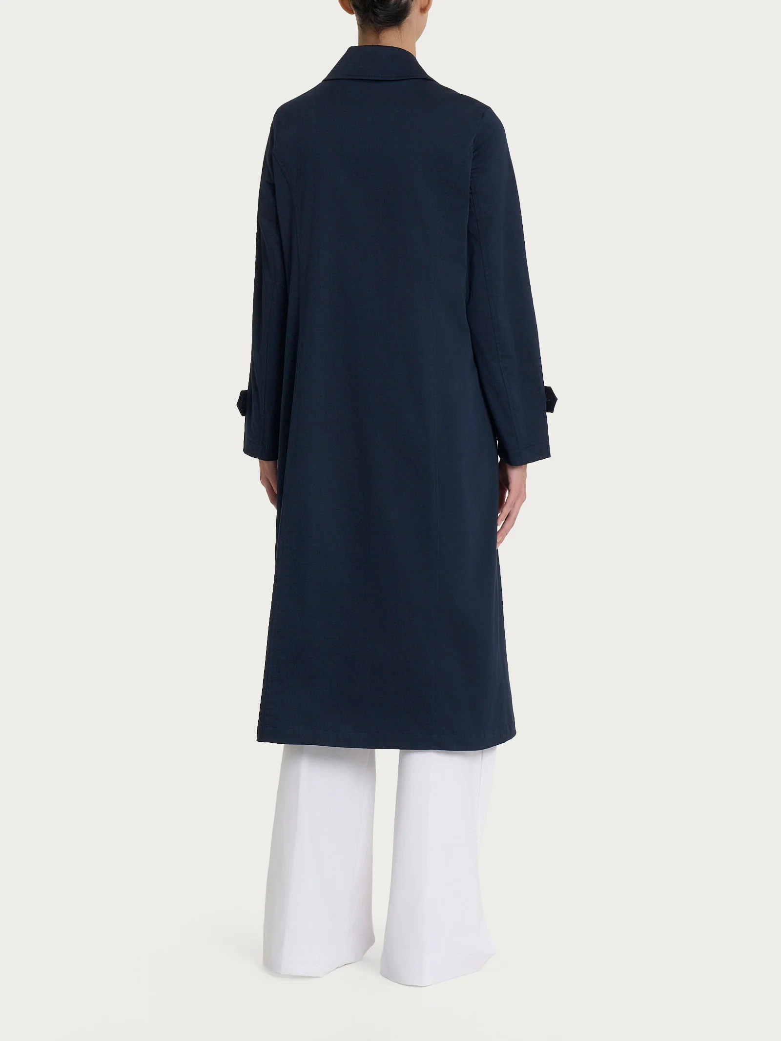 Trench lungo in Satin Power WR - Bleu - Image 2